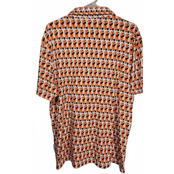 WearFirst Men's Alcohol Bottle Graphic Short Sleeve Button Down Shirt - Size L - Picture 2 of 9